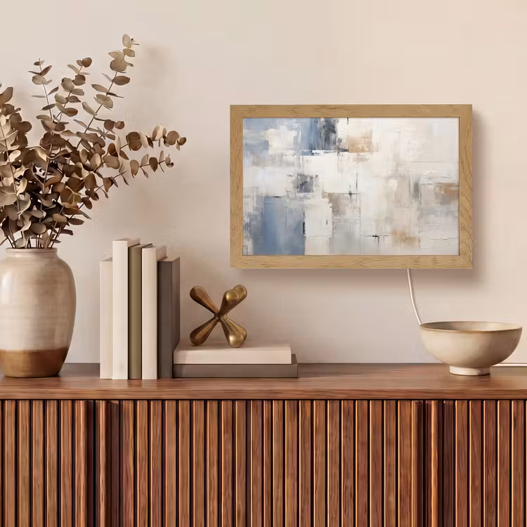 Aquarel - Abstract - Kunst Light Box met kabel (Tafellamp) klein -sfeer2