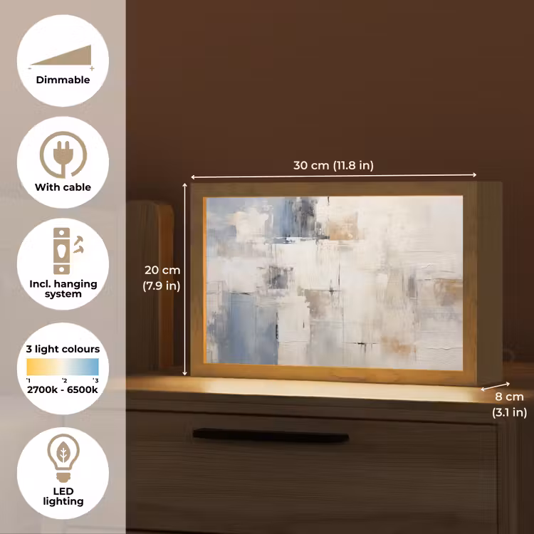 Aquarel - Abstract - Kunst Light Box met kabel (Tafellamp) klein -USP_EN