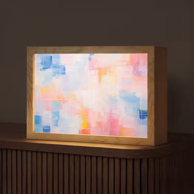 Aquarel - Pastel - Abstract - Kunst Light Box met kabel (Tafellamp) klein -z3d_website