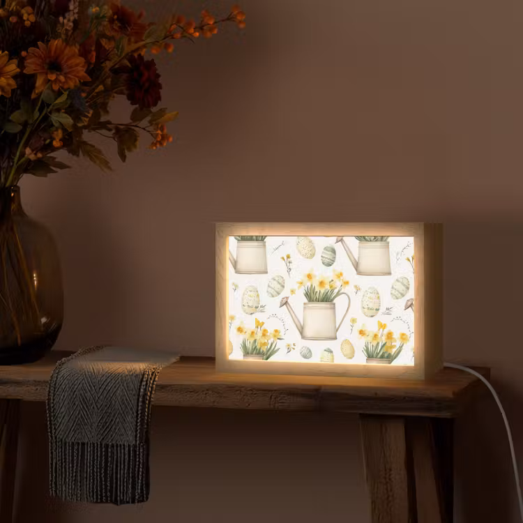 Gieter - Bloemen - Eieren Light Box met kabel (Tafellamp) klein -sfeer4