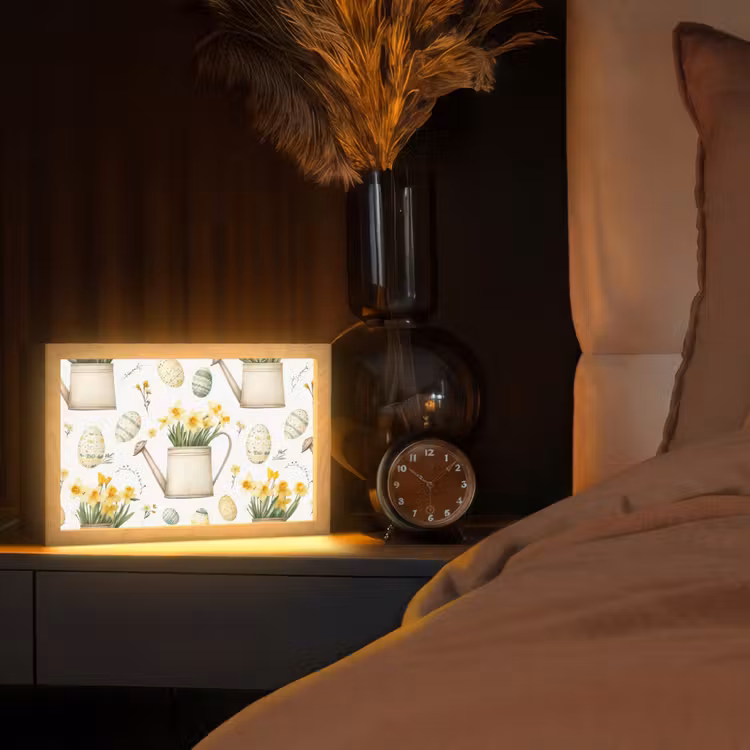 Gieter - Bloemen - Eieren Light Box met kabel (Tafellamp) klein -sfeer1