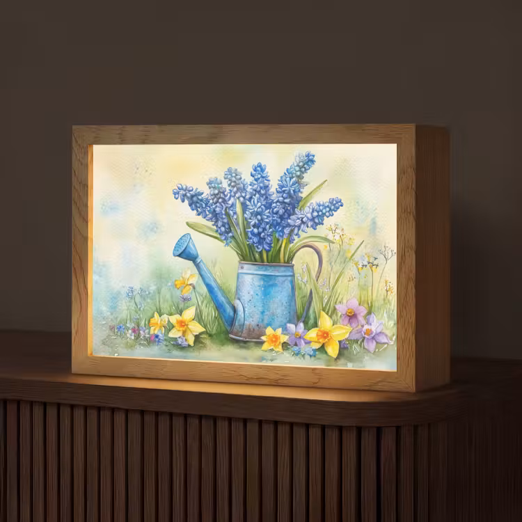 Gieter - Lavendel - Bloesems Light Box met kabel (Tafellamp) klein -z3d_website