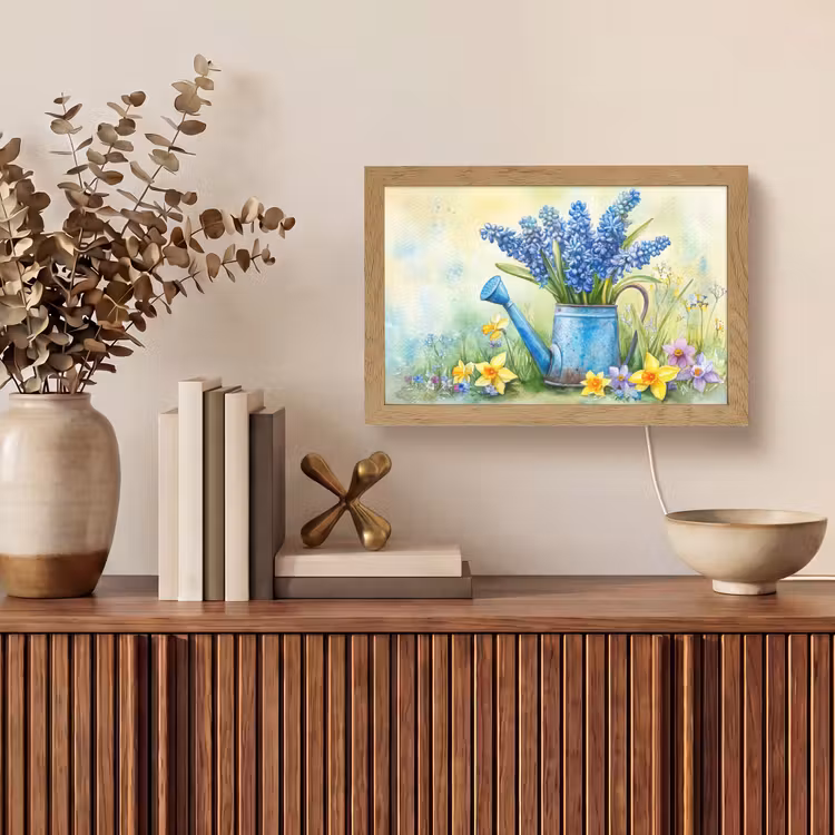 Gieter - Lavendel - Bloesems Light Box met kabel (Tafellamp) klein -sfeer2