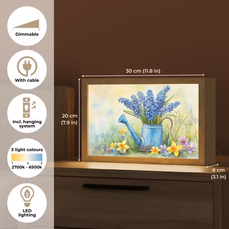Gieter - Lavendel - Bloesems Light Box met kabel (Tafellamp) klein -USP_EN