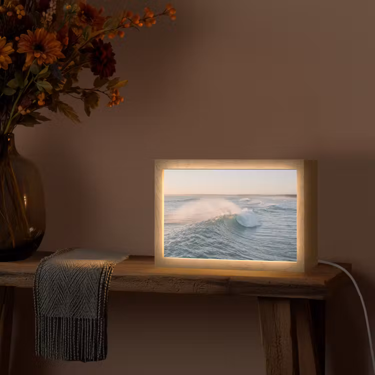 Golf - Zee - Water Light Box met kabel (Tafellamp) klein -sfeer4