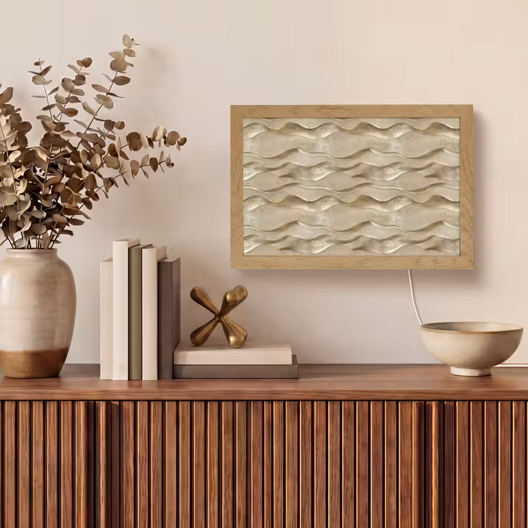 Golven - Patroon - Goud Light Box met kabel (Tafellamp) klein 924 -sfeer2