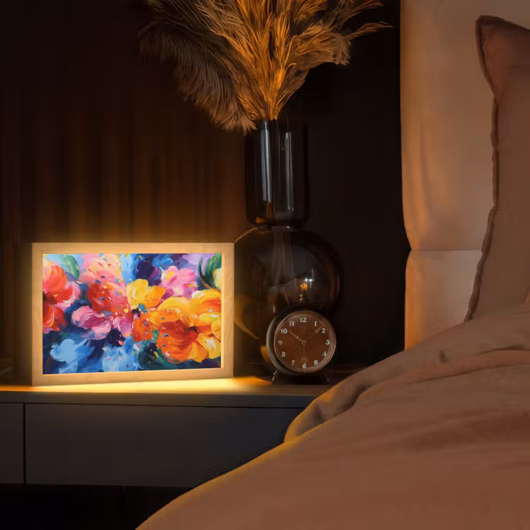 Golvend - Energie - warm Light Box met kabel (Tafellamp) klein -sfeer1