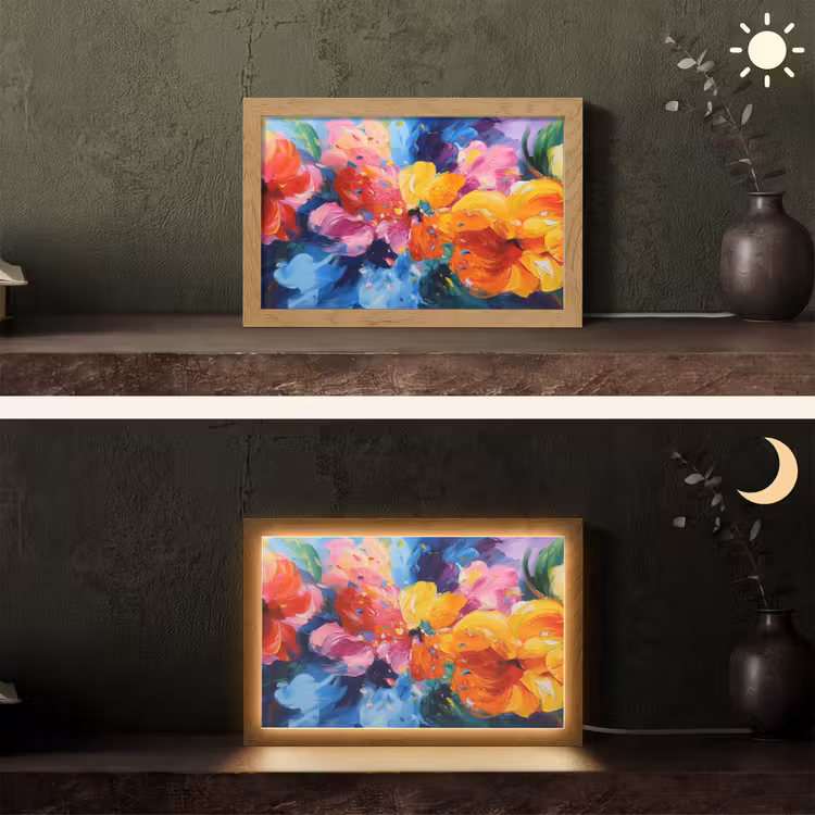 Golvend - Energie - warm Light Box met kabel (Tafellamp) klein -sfeer3