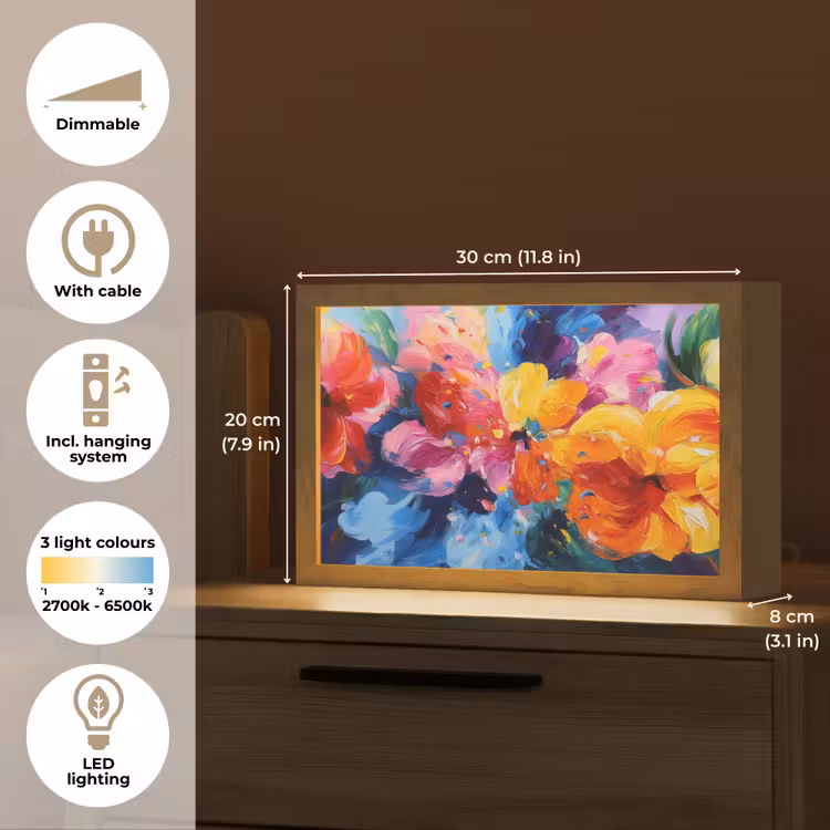 Golvend - Energie - warm Light Box met kabel (Tafellamp) klein -USP_EN