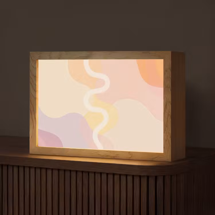 Golvende vormen - Abstract - pastel Light Box met kabel (Tafellamp) klein -z3d_website