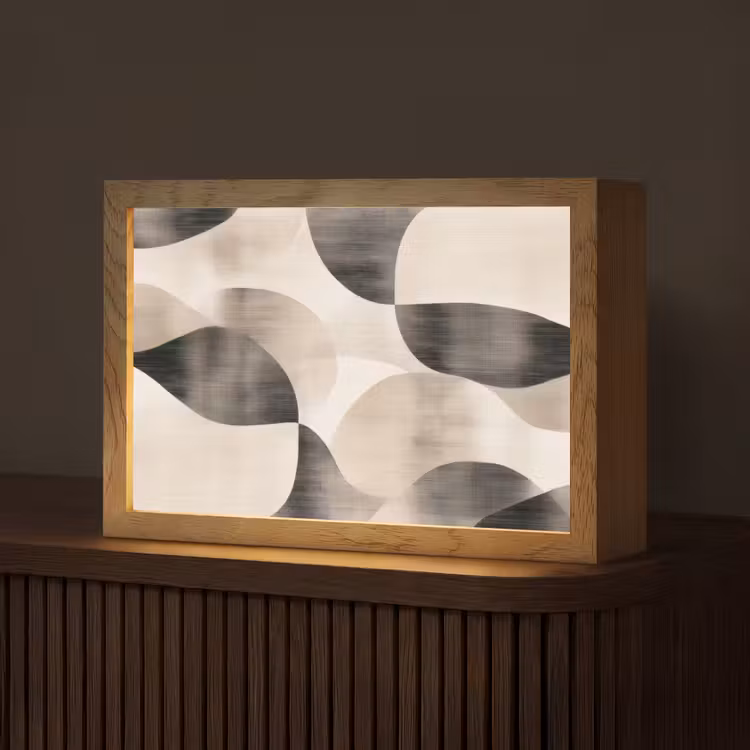 Grillige vormen - Subtiele overgangen - Dynamisch Light Box met kabel (Tafellamp) klein -z3d_website