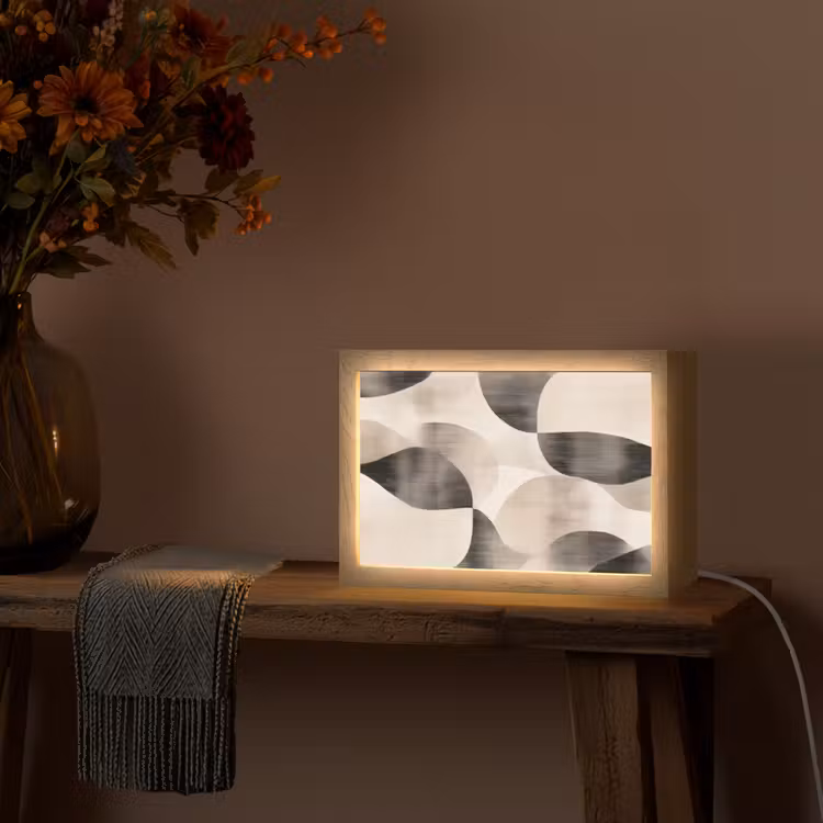 Grillige vormen - Subtiele overgangen - Dynamisch Light Box met kabel (Tafellamp) klein -sfeer4