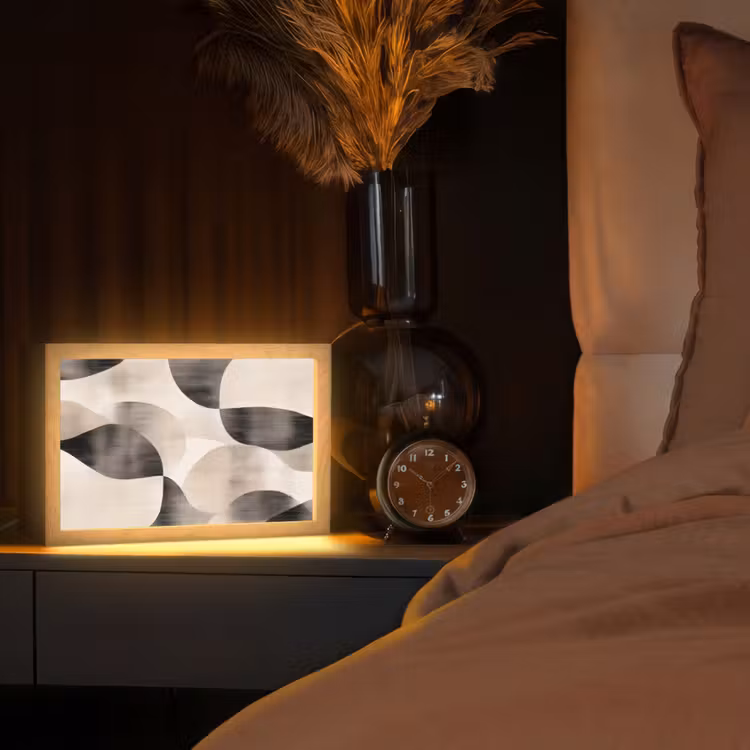 Grillige vormen - Subtiele overgangen - Dynamisch Light Box met kabel (Tafellamp) klein -sfeer1