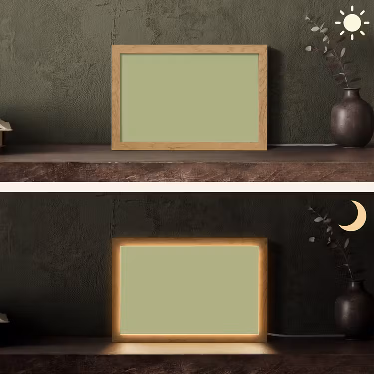 Whispering - Sage - Groen Light Box met kabel (Tafellamp) klein 924 -sfeer3