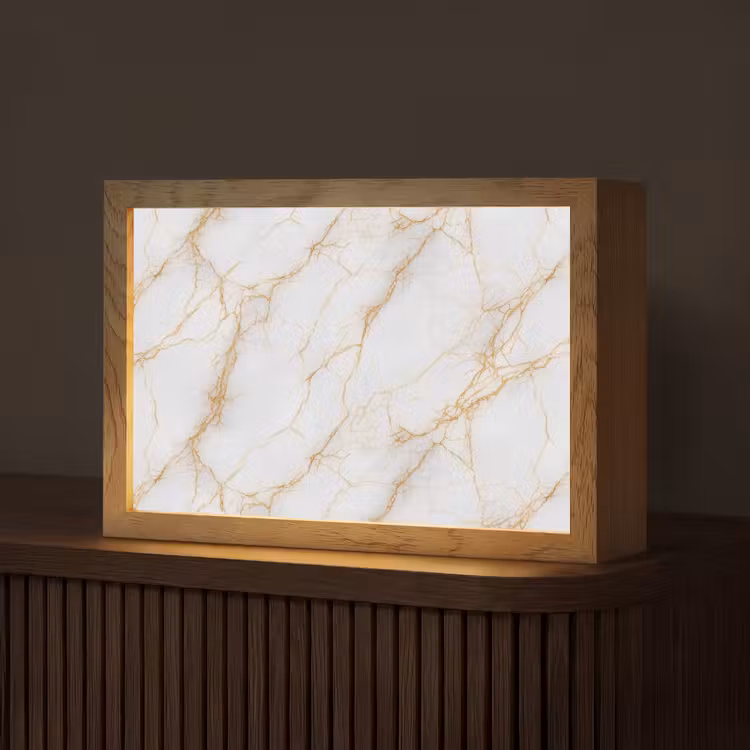 Wit - Goud - Marmer - Aders Light Box met kabel (Tafellamp) klein 924 -z3d_website