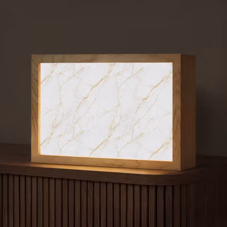 Wit - Marmer - Goud - Luxueus Light Box met kabel (Tafellamp) klein 924 -z3d_website