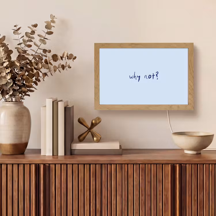 Why not - Blauw - Donker blauw - Quote Light Box met kabel (Tafellamp) klein -sfeer2