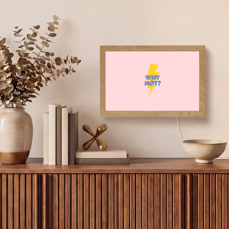 Why not - Bliksem - Roze Light Box met kabel (Tafellamp) klein -sfeer2