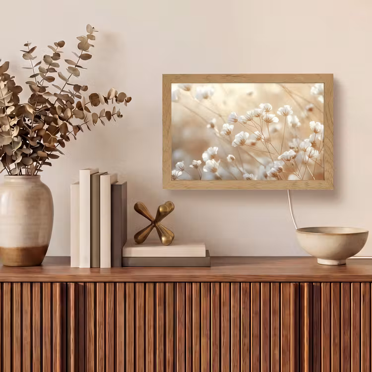 Wilde - Bloemen - Wit Light Box met kabel (Tafellamp) klein -sfeer2