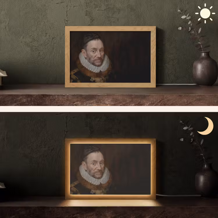 Willem van Oranje - Schilderij - Oude meesters - Kunst Light Box met kabel (Tafellamp) klein -sfeer3