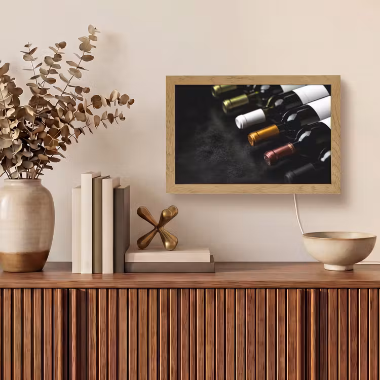 Wijn - Flessen - Variatie - Smaken Light Box met kabel (Tafellamp) klein -sfeer2