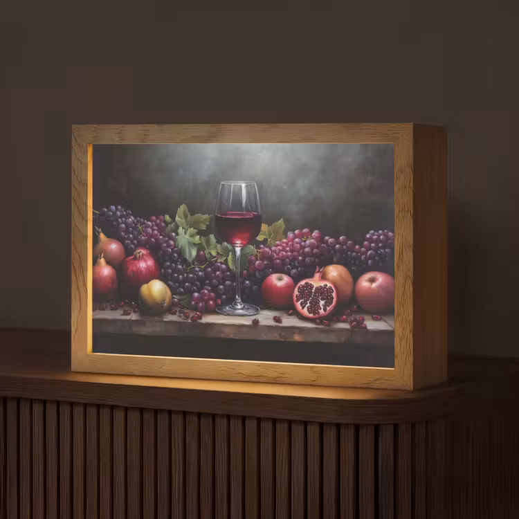 Wijn - Fruit - Stilleven Light Box met kabel (Tafellamp) klein -z3d_website