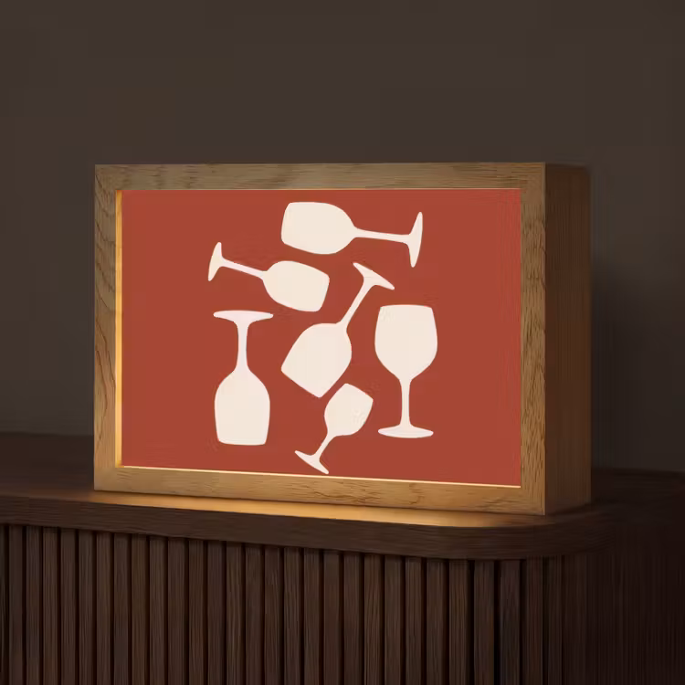 Wijnglazen - Silhouetten - Wit Light Box met kabel (Tafellamp) klein -z3d_website