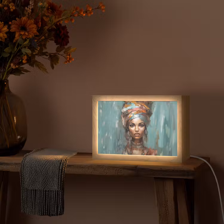 Vrouw - Kunst - Sieraden - Portret Light Box met kabel (Tafellamp) klein -sfeer4