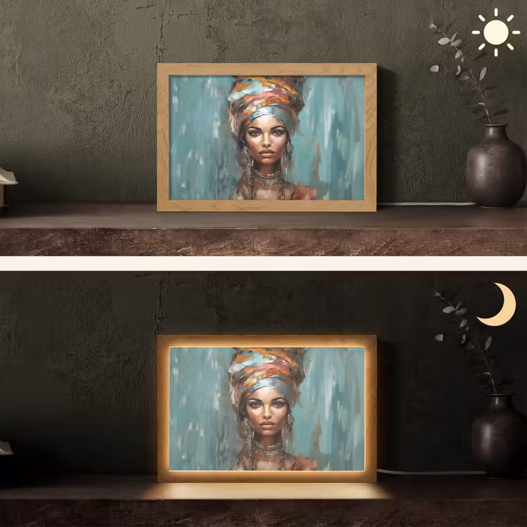 Vrouw - Kunst - Sieraden - Portret Light Box met kabel (Tafellamp) klein -sfeer3