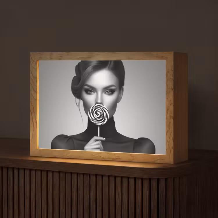 Vrouw - Lolly - Zwart Light Box met kabel (Tafellamp) klein -z3d_website