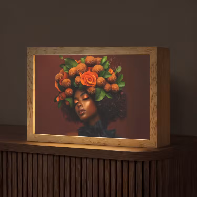 Vrouw - lychee - exotisch Light Box met kabel (Tafellamp) klein -z3d_website