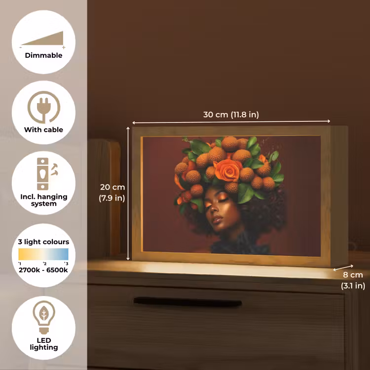 Vrouw - lychee - exotisch Light Box met kabel (Tafellamp) klein -USP_EN