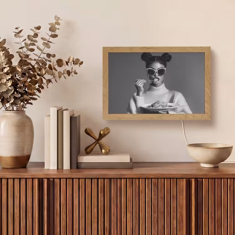 Vrouw - Pasta - Zonnebril Light Box met kabel (Tafellamp) klein -sfeer2
