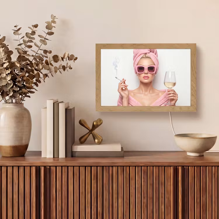Vrouw - Roze - Wijn - Zonnebril Light Box met kabel (Tafellamp) klein -sfeer2