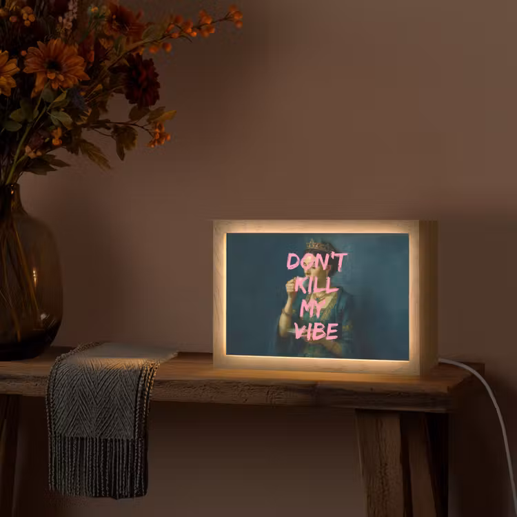 Vrouw - Portret - Kroon Light Box met kabel (Tafellamp) klein -sfeer4