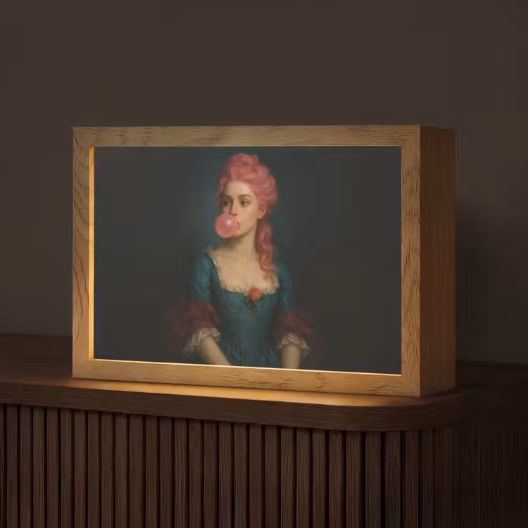 Vrouw - Portret - Kauwgombel Light Box met kabel (Tafellamp) klein -z3d_website