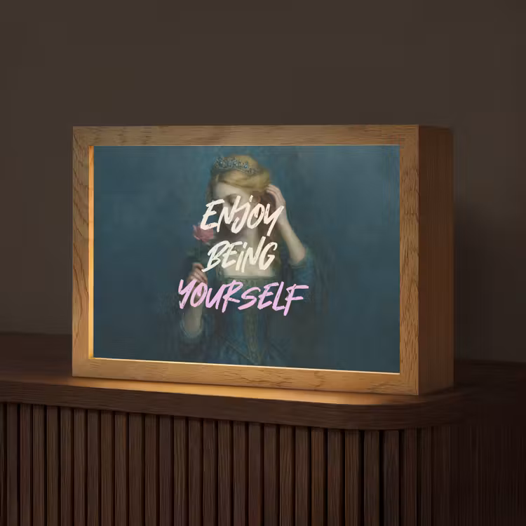 Vrouw - Roos - Quote Light Box met kabel (Tafellamp) klein -z3d_website