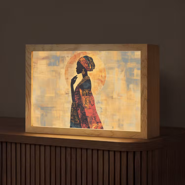 Vrouw - Silhouet - Patronen - Sierlijk Light Box met kabel (Tafellamp) klein -z3d_website