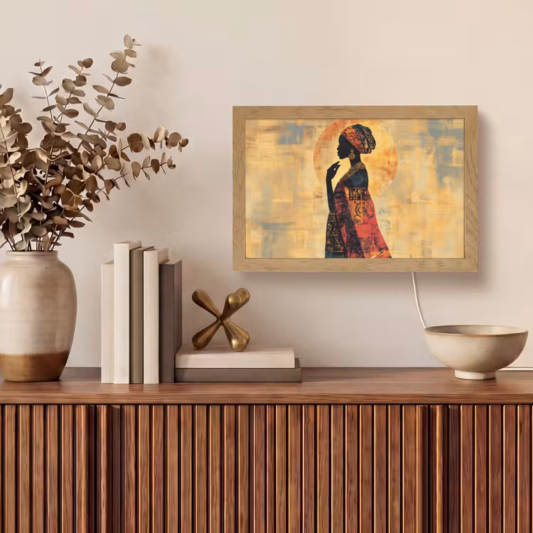 Vrouw - Silhouet - Patronen - Sierlijk Light Box met kabel (Tafellamp) klein -sfeer2