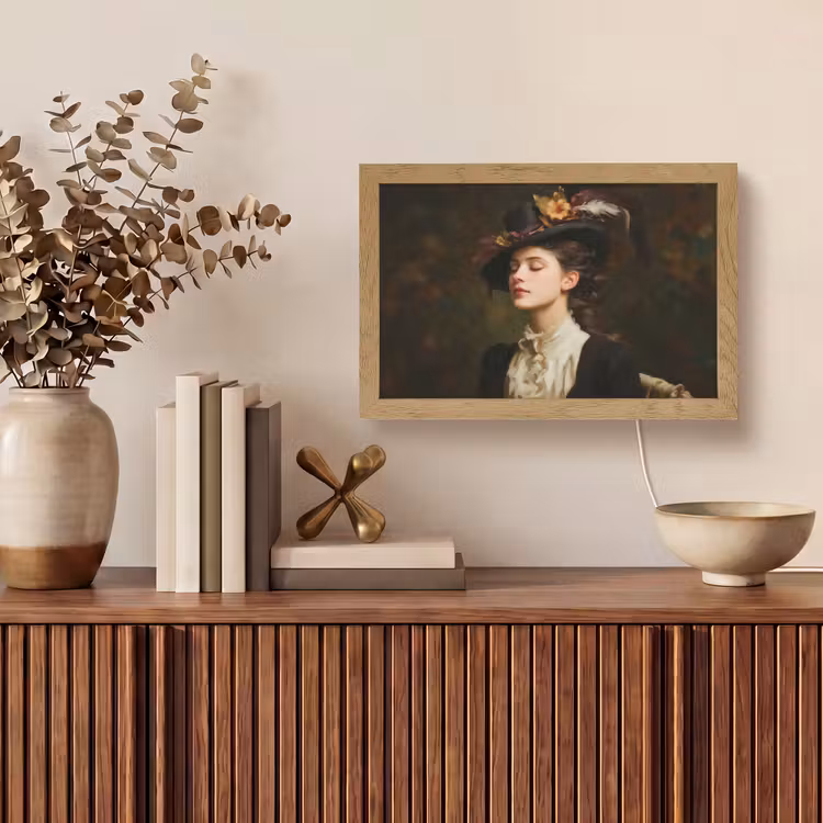 Vrouw - Victoriaans - Portret Light Box met kabel (Tafellamp) klein -sfeer2