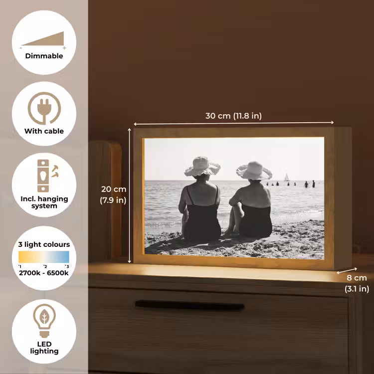 Vrouwen - Zonnehoed - Strand - Zwart - Wit Light Box met kabel (Tafellamp) klein -USP_EN