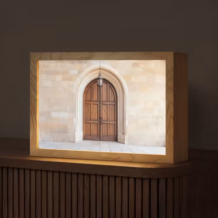 Houten - Deur - Lantaarn Light Box met kabel (Tafellamp) klein -z3d_website