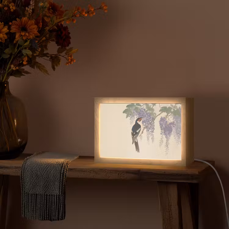 Specht - Bloemen - Paars Light Box met kabel (Tafellamp) klein -sfeer4