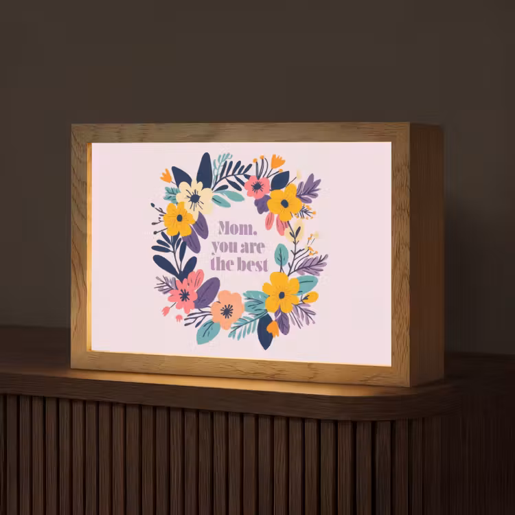 Bloemenkrans - Kleurrijk - Moeder Light Box met kabel (Tafellamp) klein -z3d_website