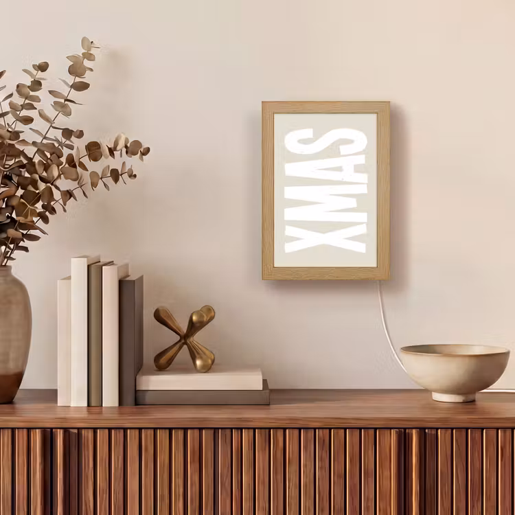 Xmas - Kerst - Japandi - Kerstversiering Light Box met kabel (Tafellamp) klein -sfeer2