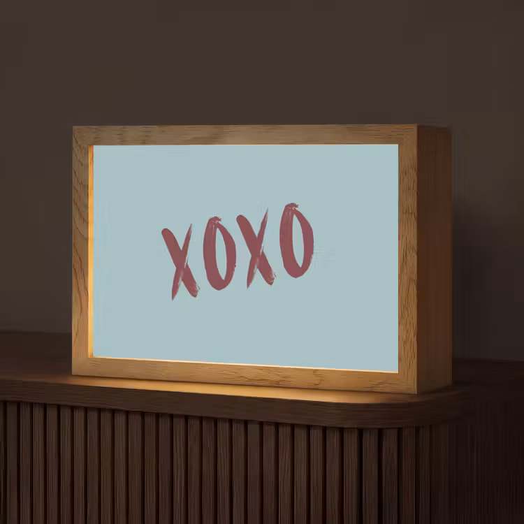 XOXO - Blauw - Rood Light Box met kabel (Tafellamp) klein -z3d_website