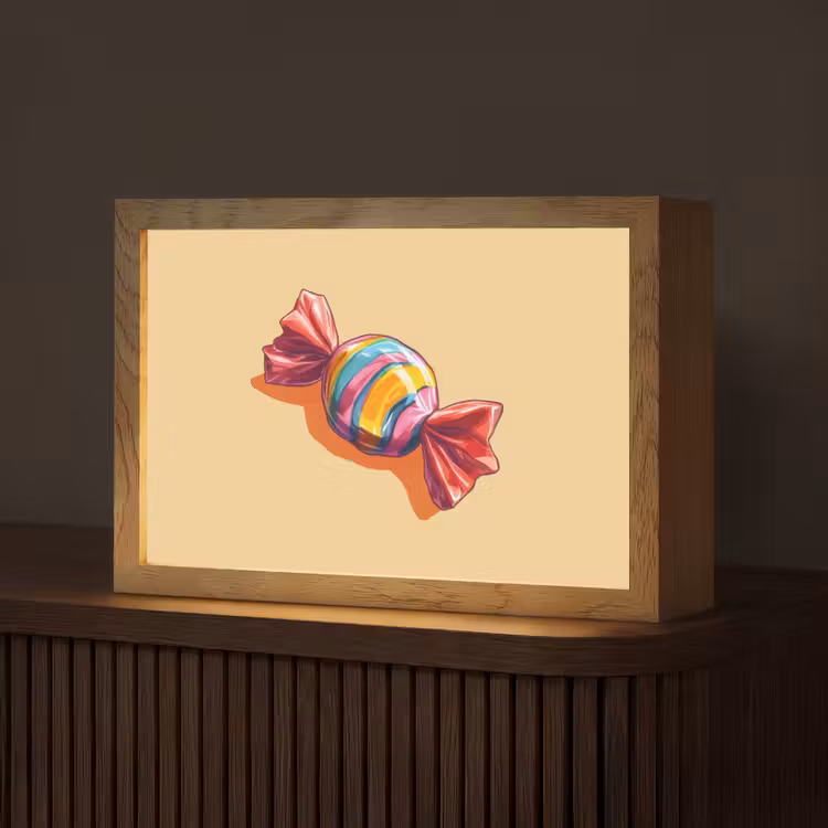 Geel - Snoep - Kleur Light Box met kabel (Tafellamp) klein -z3d_website