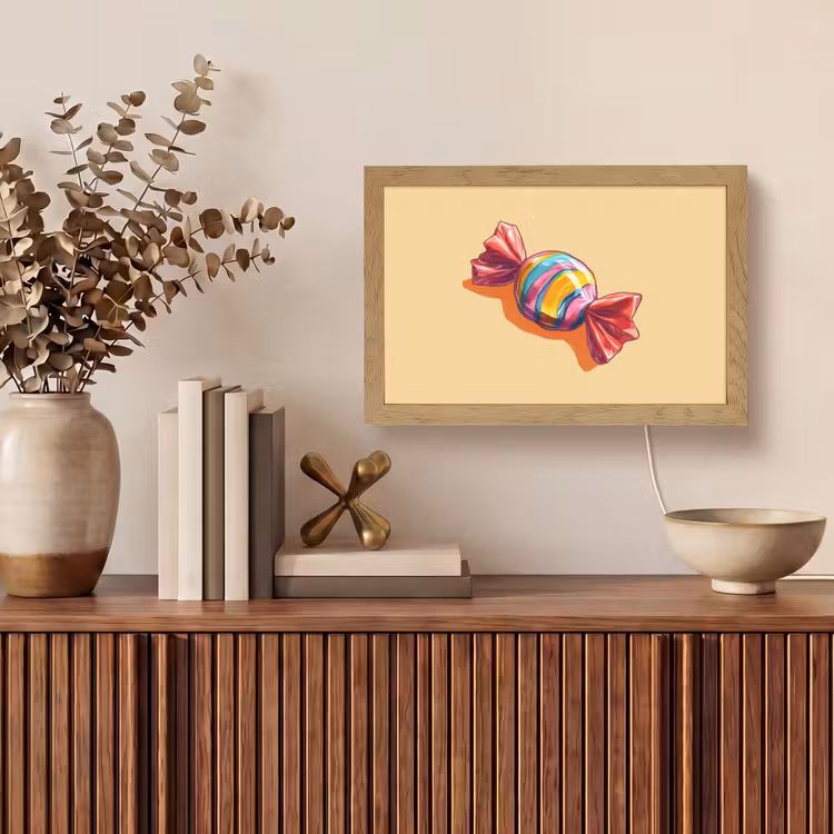 Geel - Snoep - Kleur Light Box met kabel (Tafellamp) klein -sfeer2