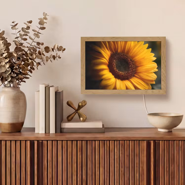 Geel - Zonnebloem - Zomers Light Box met kabel (Tafellamp) klein -sfeer2