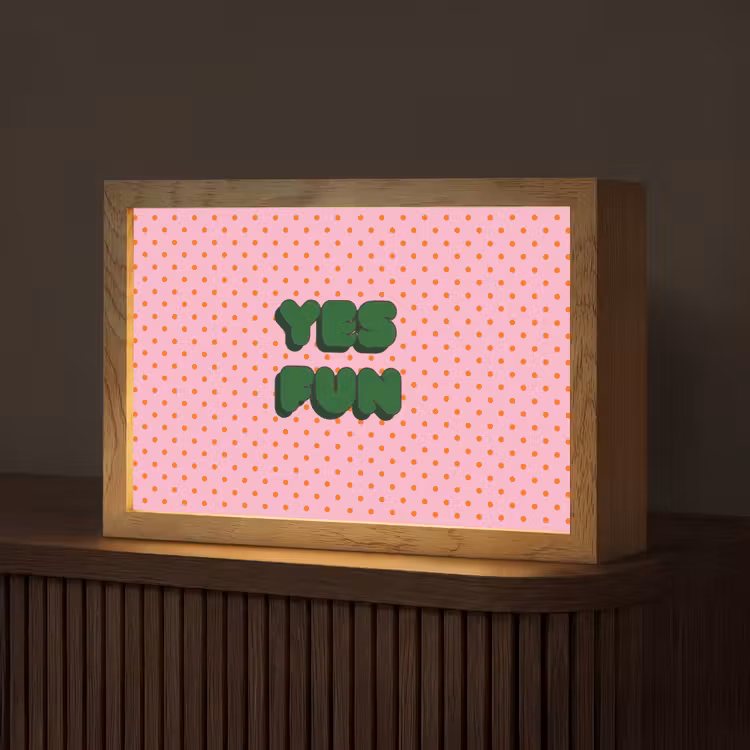 Yes fun - Groen - Roze - Stippen Light Box met kabel (Tafellamp) klein -z3d_website